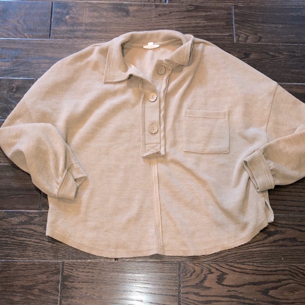 Blu pepper tan shacket shirt size large